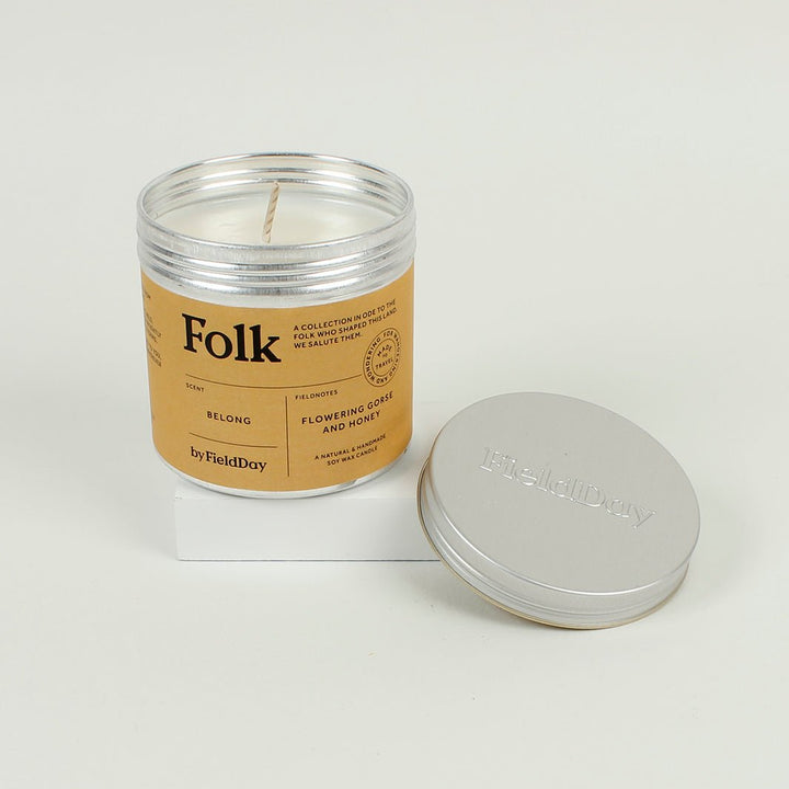 Folk Tin Candle - Green Tulip