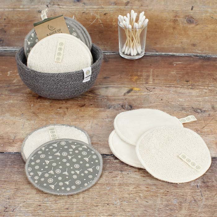 Large Organic Cotton Facial Pads - Velvet - Pack of 5 - Green Tulip