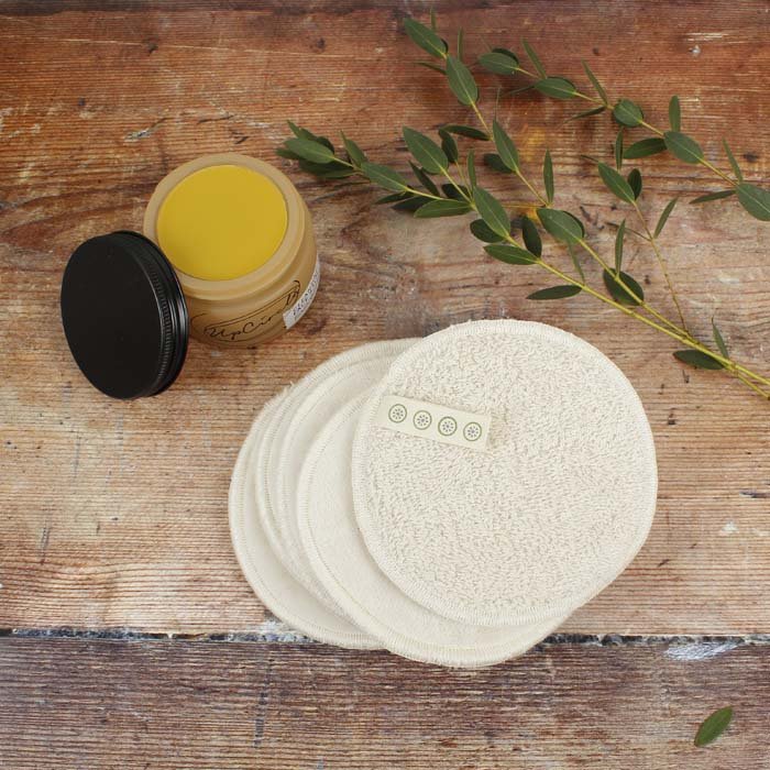 Large Organic Cotton Facial Pads - Velvet - Pack of 5 - Green Tulip