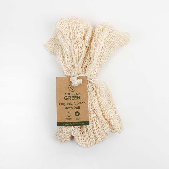 Organic Cotton Bath Puff - Green Tulip