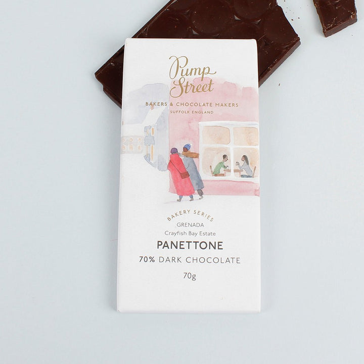 Panettone 70% Dark Chocolate Bar - Green Tulip