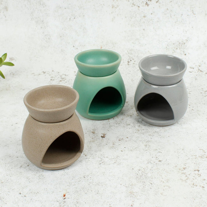 Sunu Stoneware Wax Melt/Oil Burner - Green Tulip